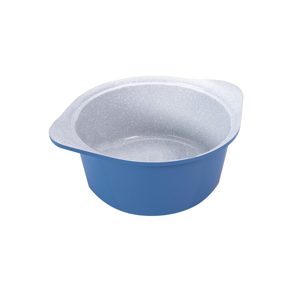 Combo 3 món cao cấp, nồi đúc ceramic đế từ xanh size 20-24cm, chảo vân đá ceramic vuông size 15x18cm màu xanh (dùng được tất cả các bếp, kể cả bếp từ)  - Hàng chính hãng