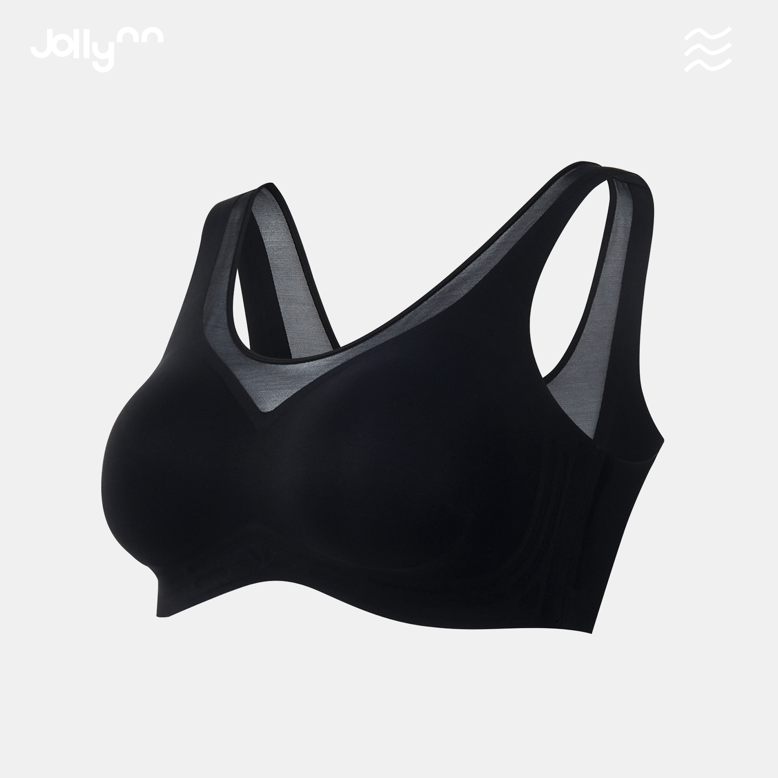 Áo ngực thể thao Jollynn Cheer V Sport Bra không gọng, vừa vặn, cổ chữ V, thông gió tốt, màu trơn