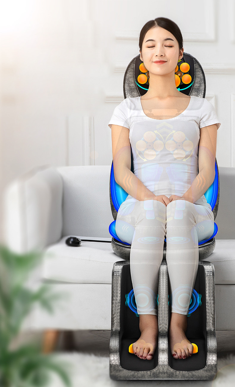 Đệm Ghế Massage Thư Giãn Hỗ Trợ Trị Liệu Có Hồng Ngoại Full Massage Cổ, Lưng, Vai, Mông, Bàn Chân