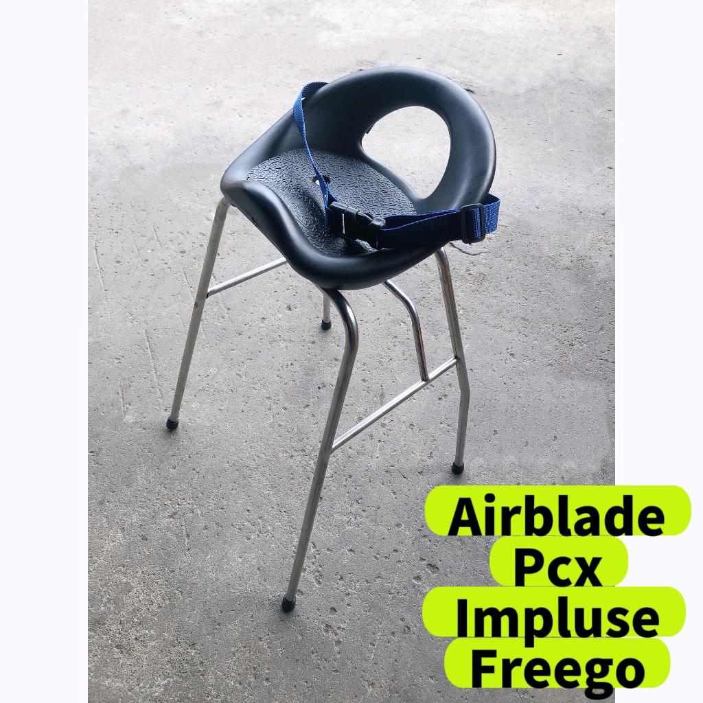 Ghế ngồi xe Pcx , airblade , impluse cho bé , GHẾ ĐÔN GA YÊN NHỰA CÓ DÂY ĐAI