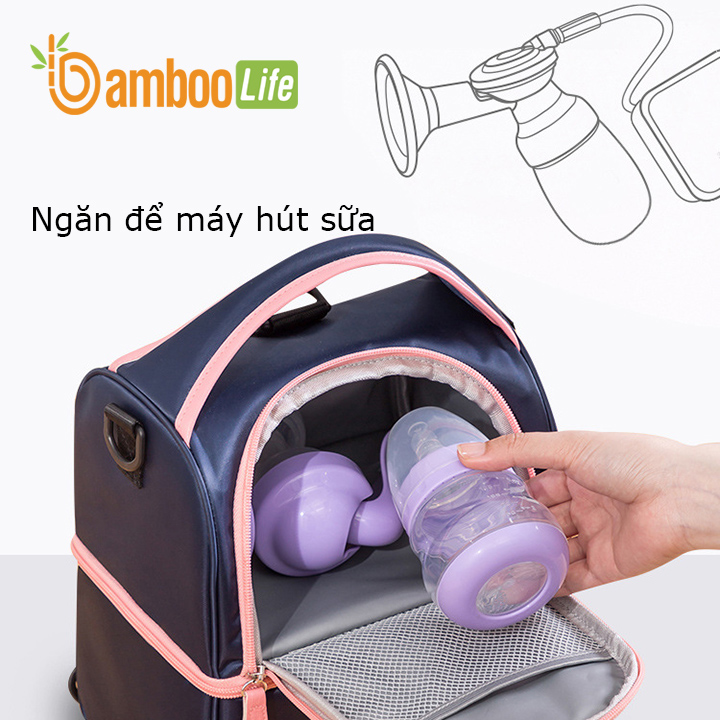 Balo bỉm sữa cho mẹ và bé giữ nhiệt Bamboo Life BL084 hàng chính hãng Túi đựng đồ bỉm sữa mẹ bé giữ nhiệt bảo quản sữa