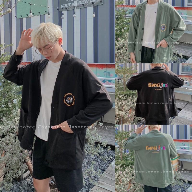 Áo khoác Cardigan FLORAL  màu XANH/ĐEN Nam Nữ Unisex ️  50K