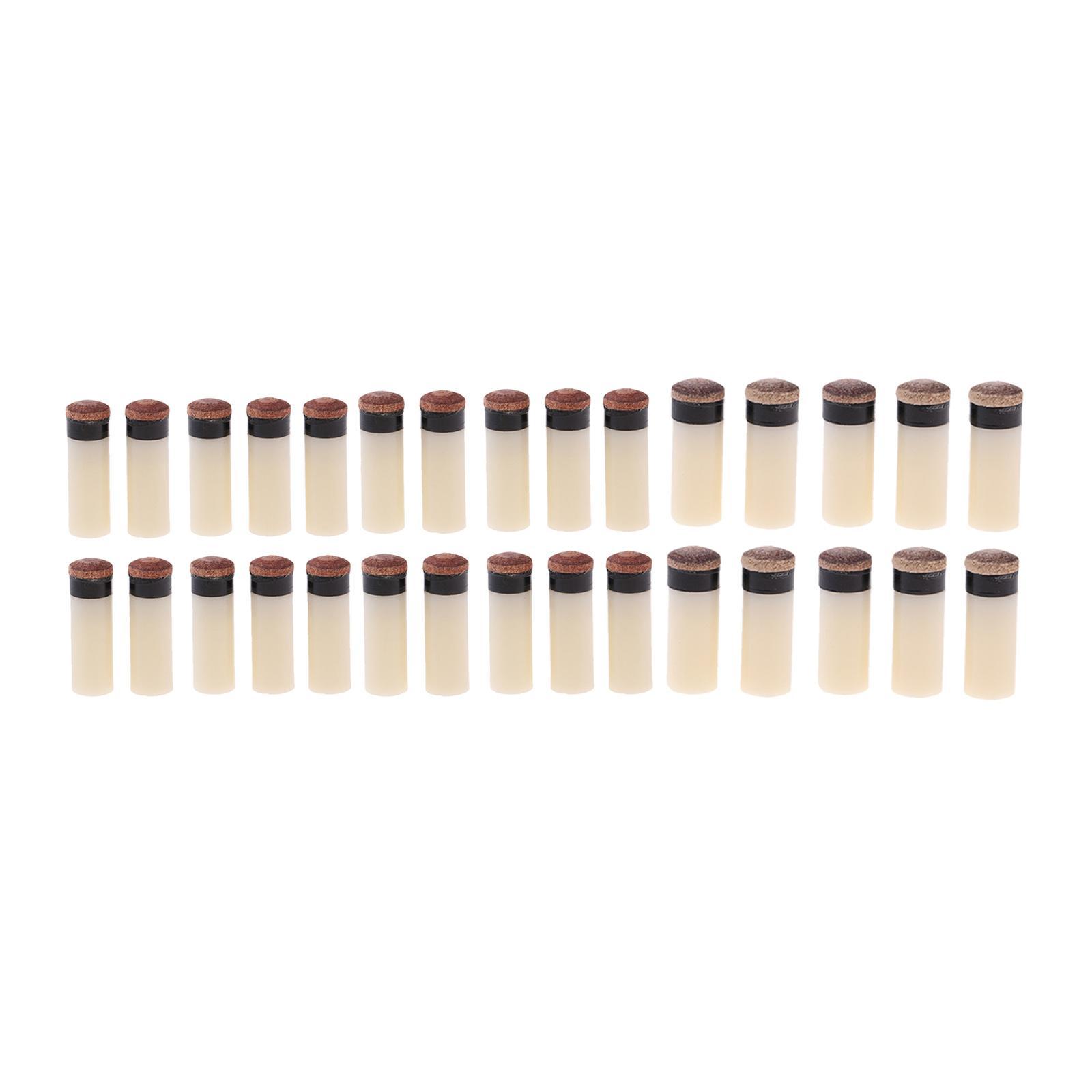 30 Pieces Slip-On Pool Billiard Cue Tips Snooker Stick Ferrules 10/11/12mm