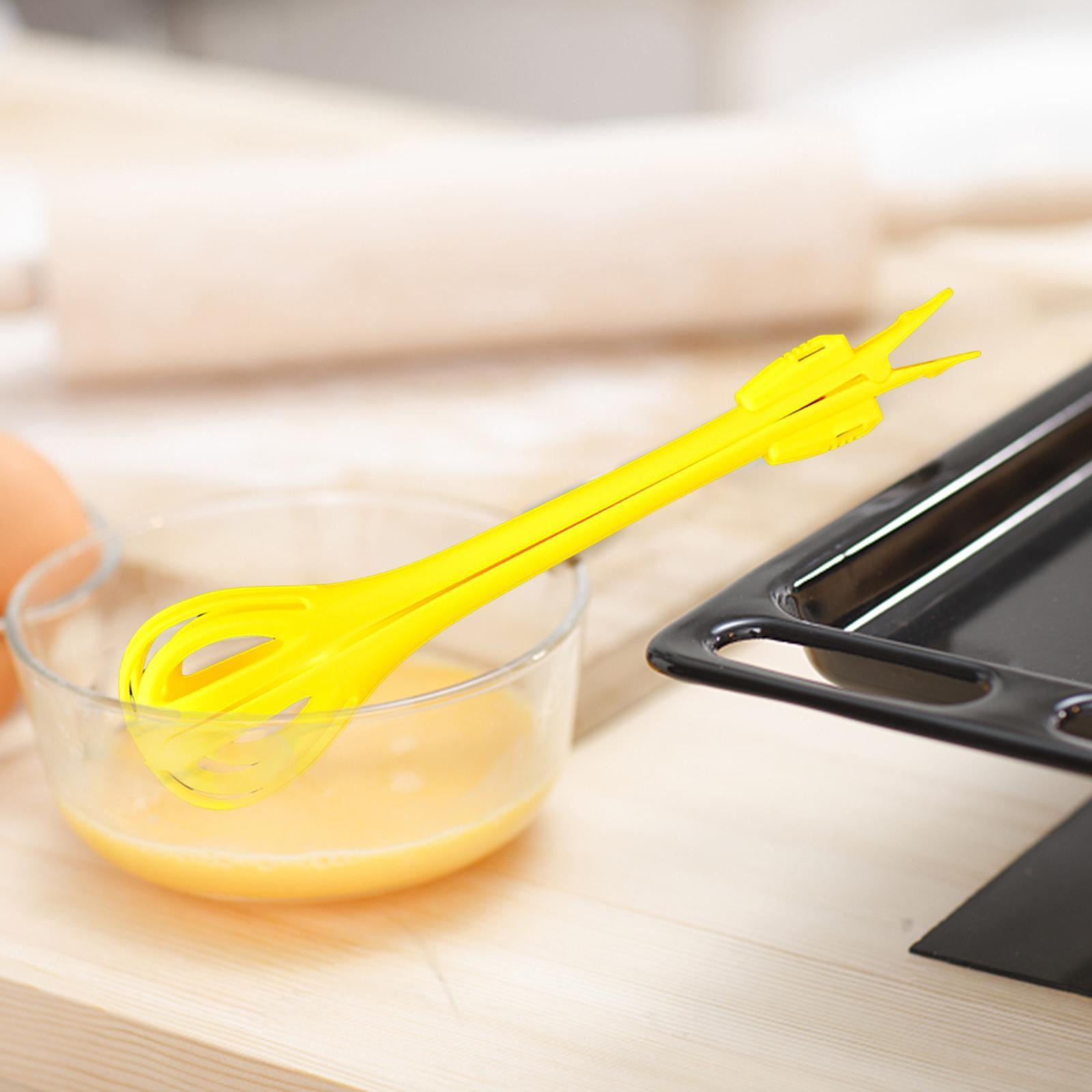Versatile Egg Beater Whisk with Hanging Holes Noodle Tongs for Stirring Baking Blending