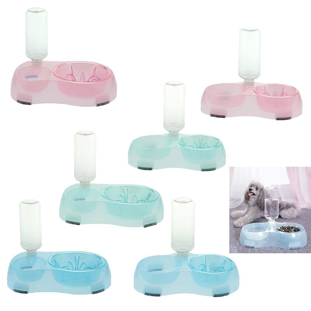 Pet Food Water Feeder Pet Automatic Waterer Dog Cat Water Food Bowl Blue S