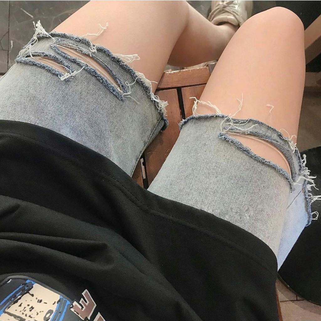 Quần Short Jean Ngố MON Rách Ulzzang