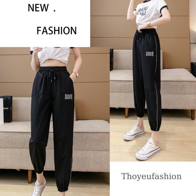 Quần Thể Thao Điều Hòa Nhiệt Độ, Quần Joggers In Chữ Viền Phản Quang Cho Nữ M684