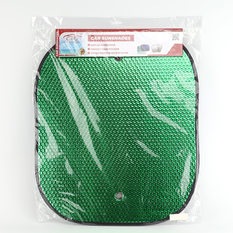 Combo 2 Tấm Che Nắng Ô Tô Xốp Cách Nhiệt Tròn Lớn Màu Lá Phủ Bạc CIND CD-C043 (44x52cm) - Nhập Khẩu Chính Hãng