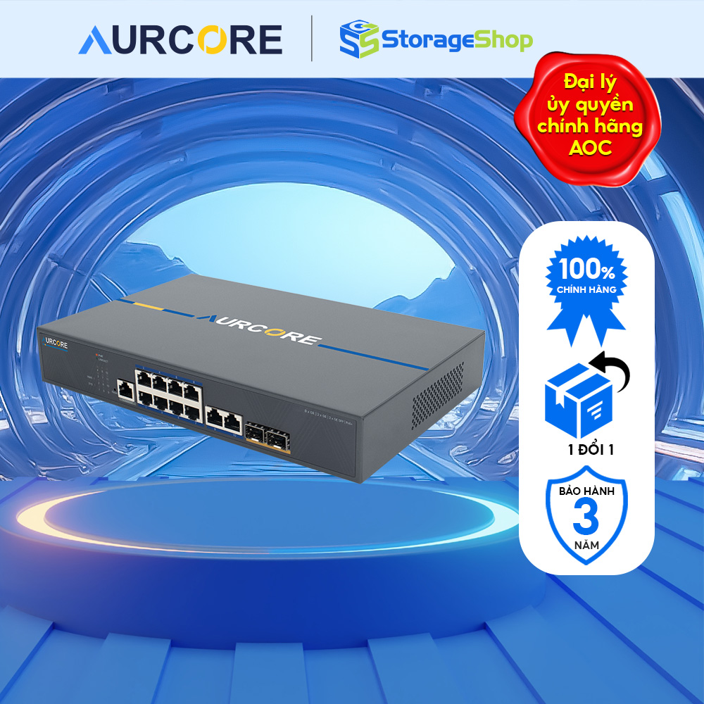 Thiết bị mạng - Bộ chuyển mạch (cầu nối) hiệu Aurcore, 4 cổng GE, 2 cổng Gigabit SFP HÀNG CHÍNH HÃNG