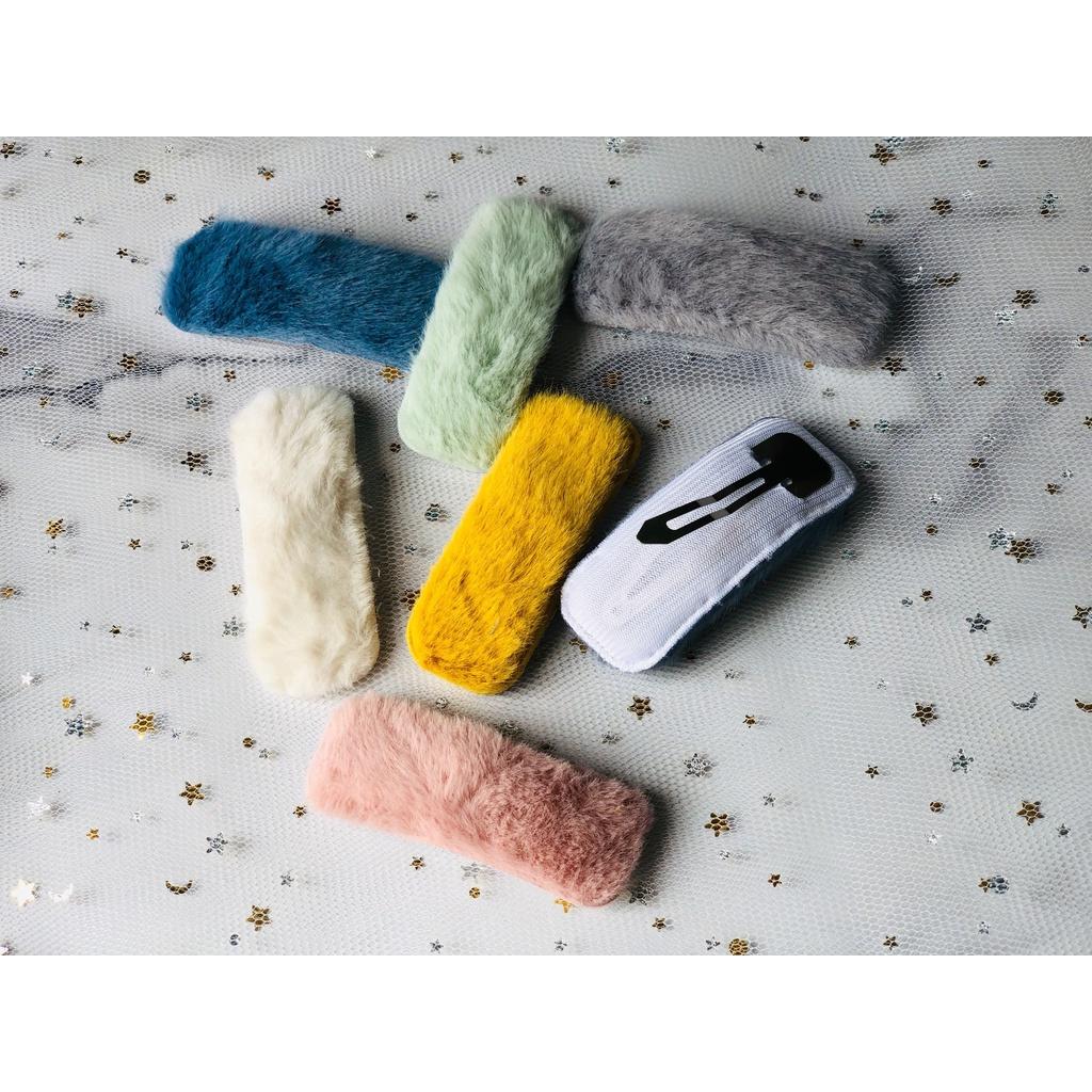 Kẹp tóc mái nhiều kiểu làm từ bông, Kẹp tóc handmade.