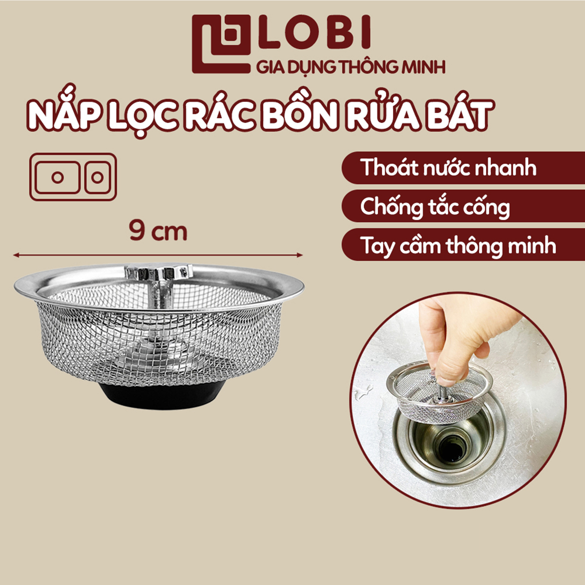 Nắp giỏ lọc rác nắp đậy bồn rửa chén giá tốt thoát nước nhanh, rọ lọc rác bồn rửa bát