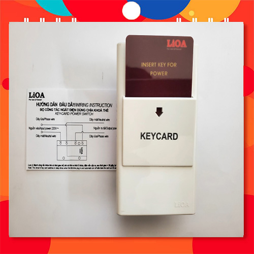 Bộ công tắc ngắt điện LiOA loại dùng chìa khóa thẻ 30A 250V, E20501