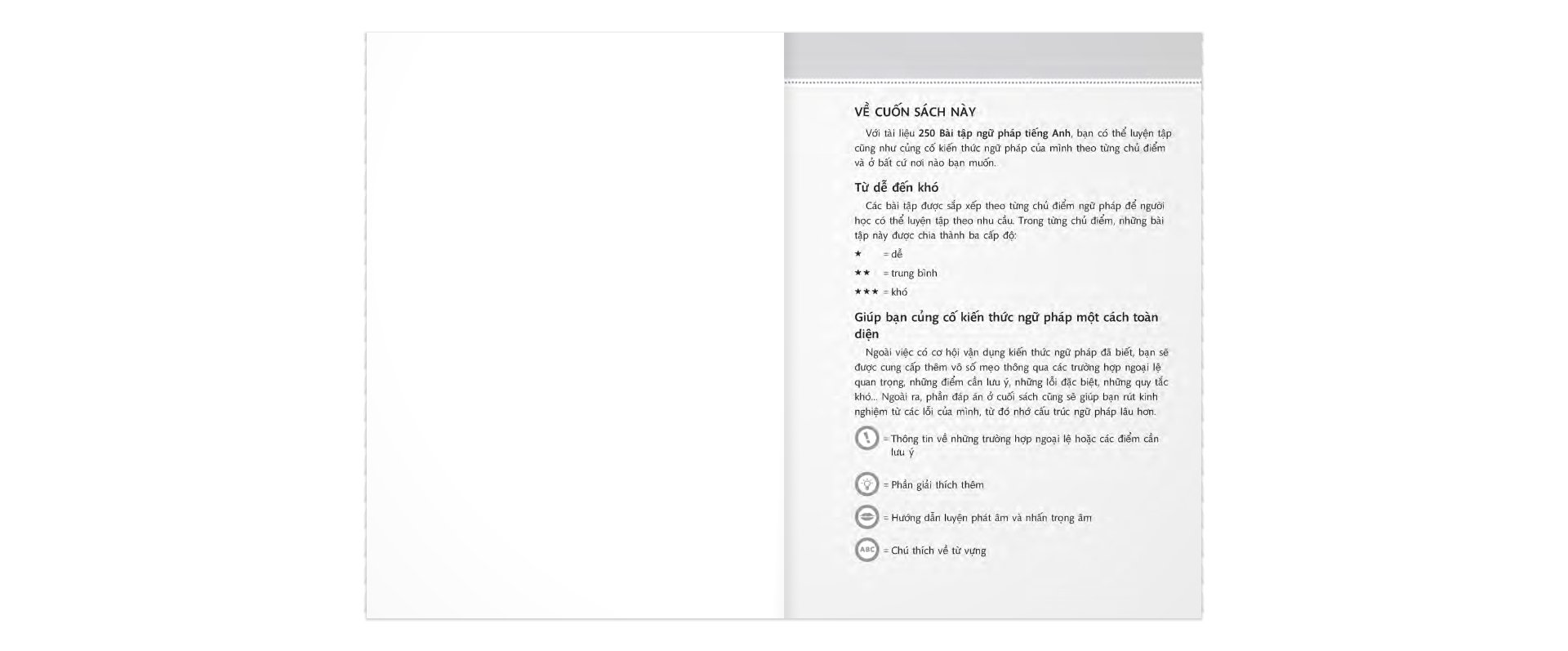 Sách 250 Bài Tập Ngữ Pháp Tiếng Anh - Trình Độ Sơ Cấp Và Trung Cấp (Tái Bản)