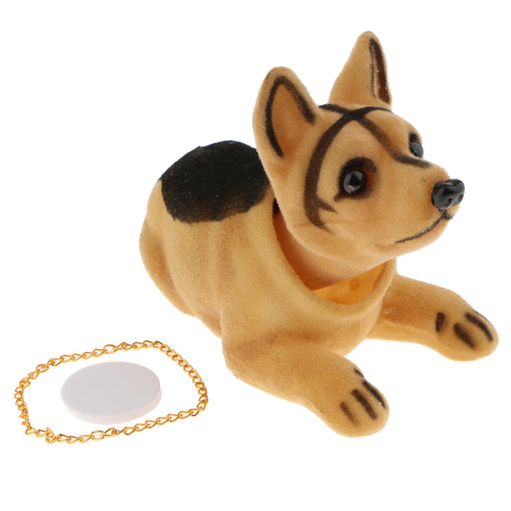 Cute Shepherd Dog / Bobbing Head Dog / Bobble Head Toy w/ GOLDEN CHAIN