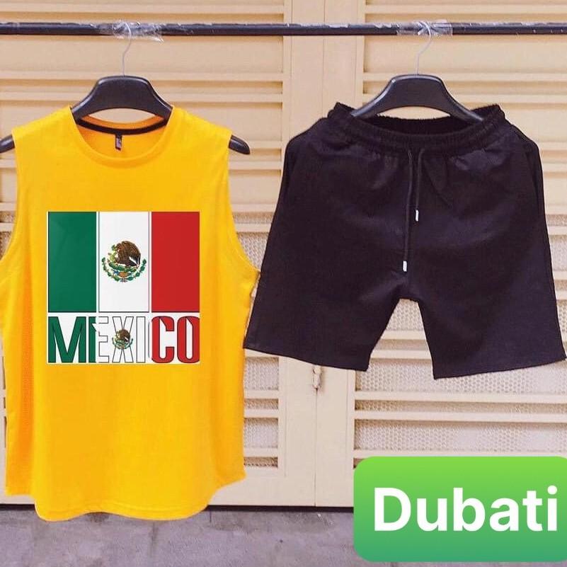 Đồ Bộ Thể Thao Ba Lỗ Mexico, Đồ Bộ Nam Phong Cách Thể Thao Mặc Nhà, Tậy Gym- Dubati Fashion
