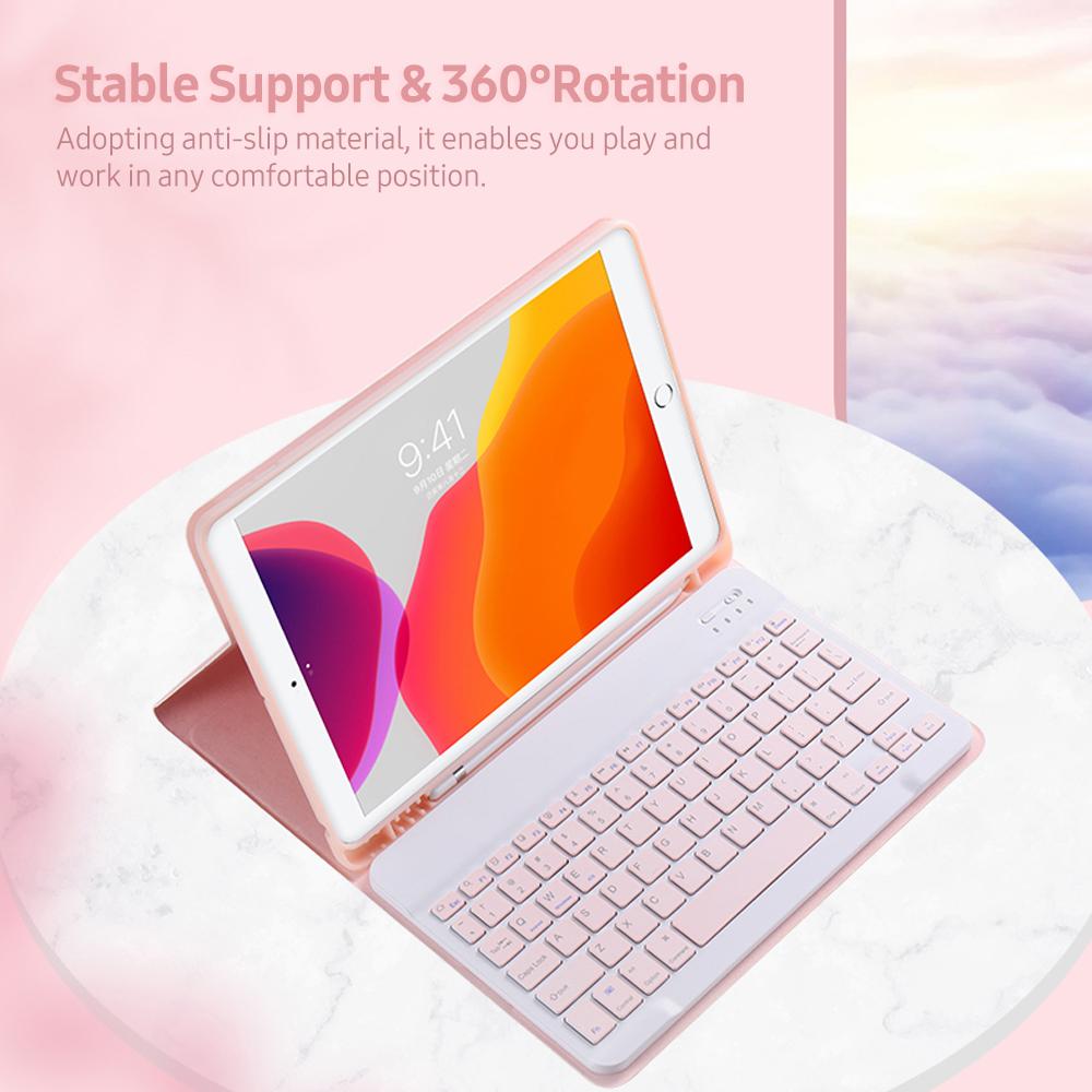 Hộp đựng bàn phím BT có thể tháo rời với khe cắm bút đàn hồi Tương thích với iPad Pro11 2018/2020 / iPad air4 2020