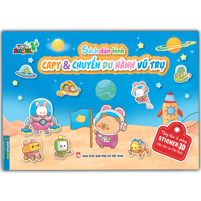 Sách Dán Hình - CAPY Và Chuyến Du Hành Vũ Trụ (Tặng Kèm 2 Phòng Sticker 3D)