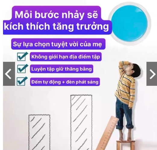 Thiết bị tập nhảy, bộ chạm nhảy tăng chiều cao tặng kèm thước đo dán tường, 2 pin