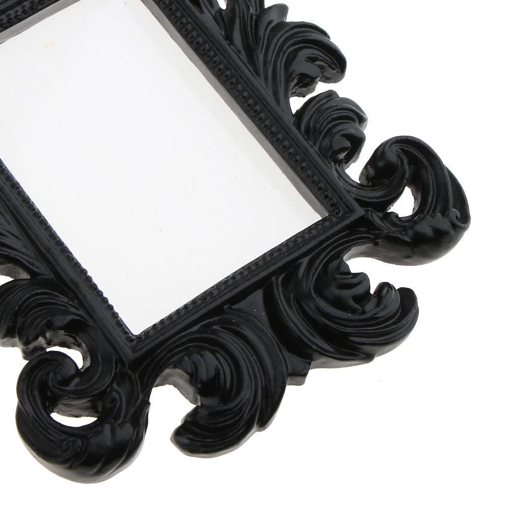 2pcs Vintage Mini Resin Picture Photo Frame Party Favor White+Black