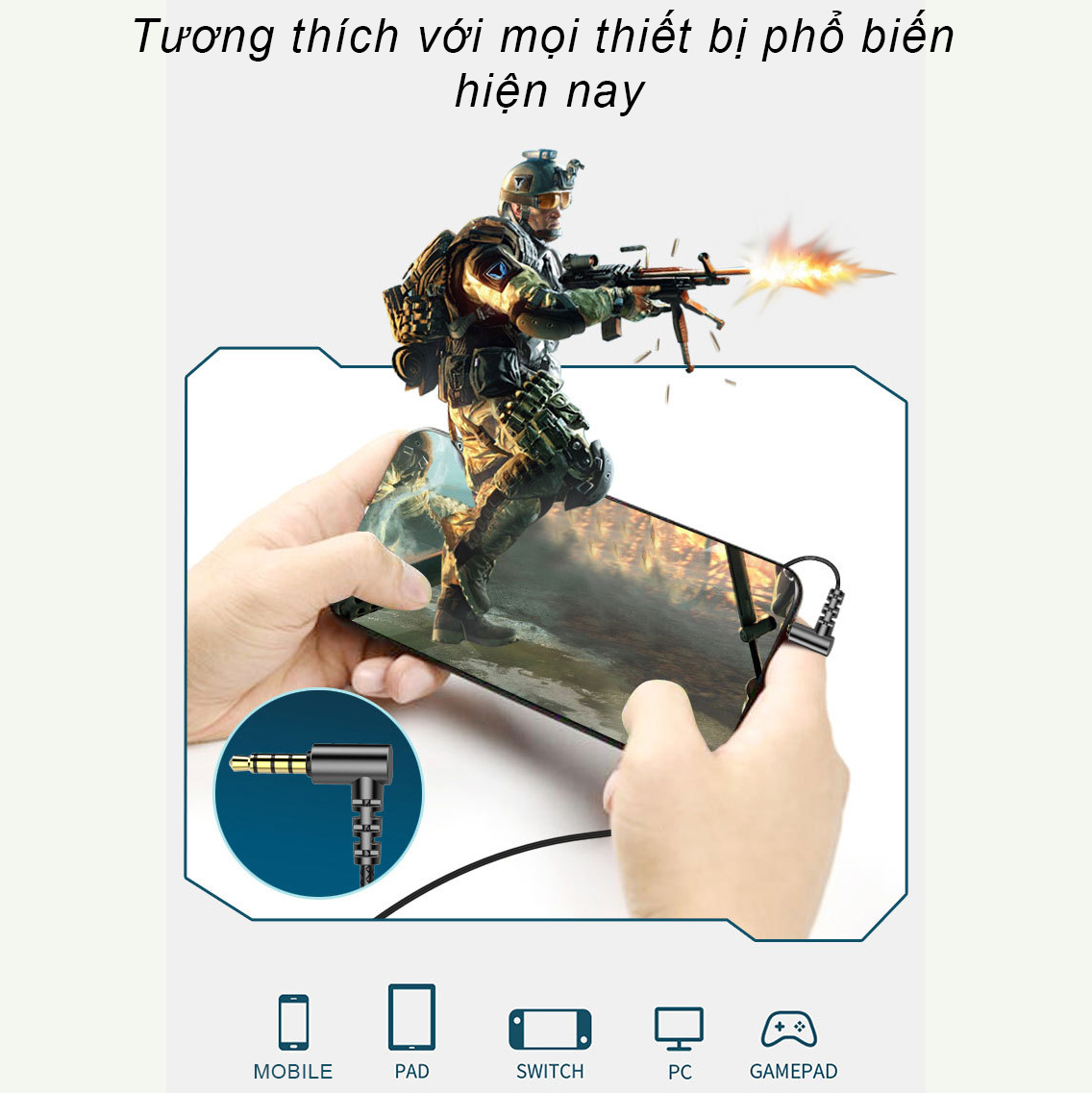 Tai nghe gaming cho điện thoại Sidotech G28 có mic kép thu âm rõ nét khi chơi game Pubg Free Fire FF Liên Quân Tốc Chiến thiết kế nhét tai in ear chống ồn - Hàng Chính Hãng