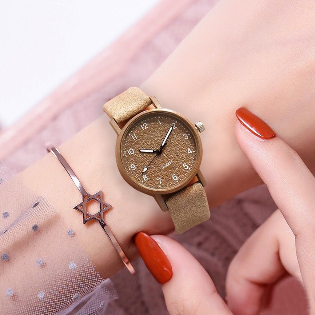 Đồng hồ nữ DKO dây da mặt số Hàn Quốc