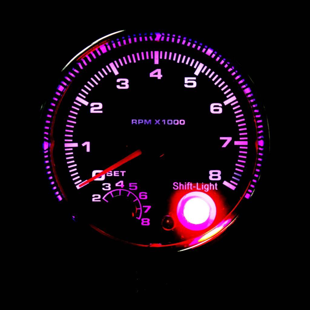 3.75" Black Face Tachometer Gauge with Light for 95mm