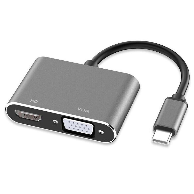 Cáp chuyển đổi typeC sang HDMI và VGA V187B - hỗ trợ HD/4K (màu ngẫu nhiên)