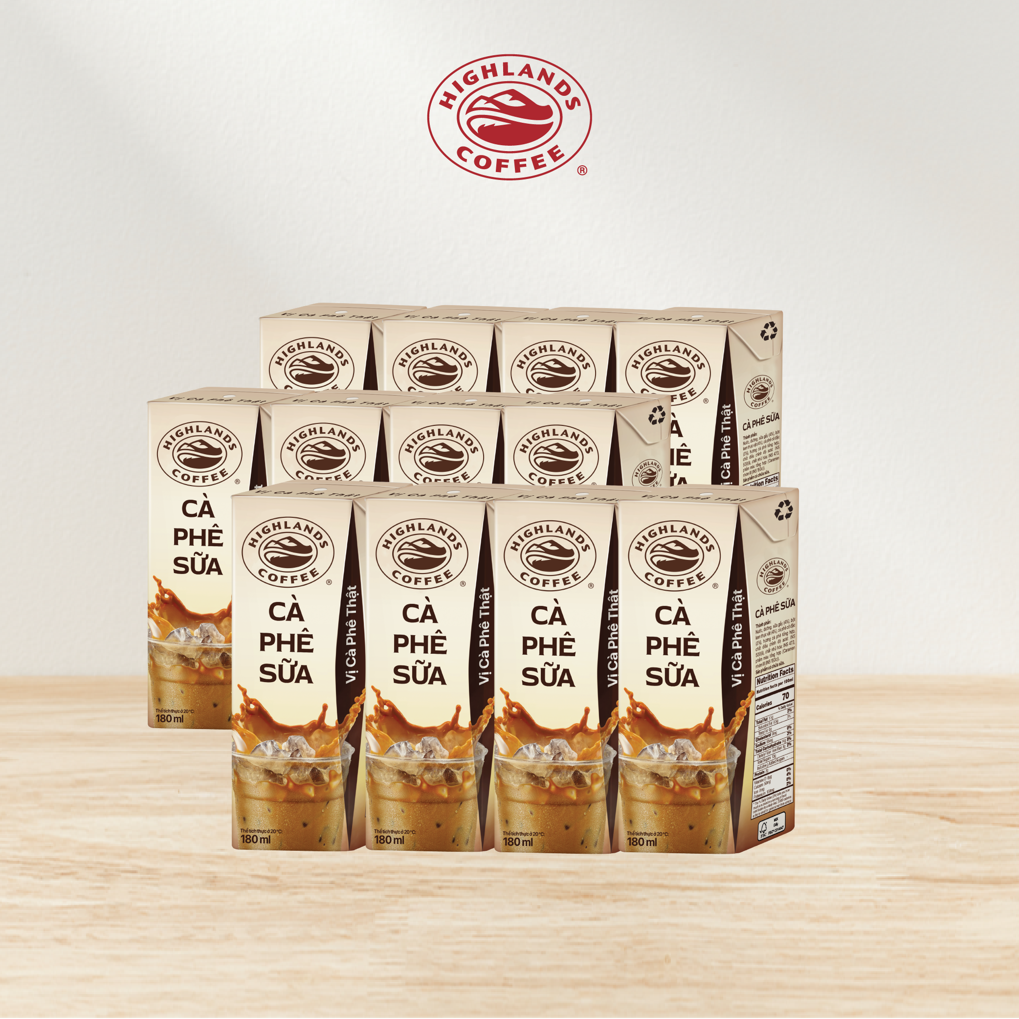 Combo 3 Lốc 4 hộp cà phê sữa Highlands Coffee Tetra pack