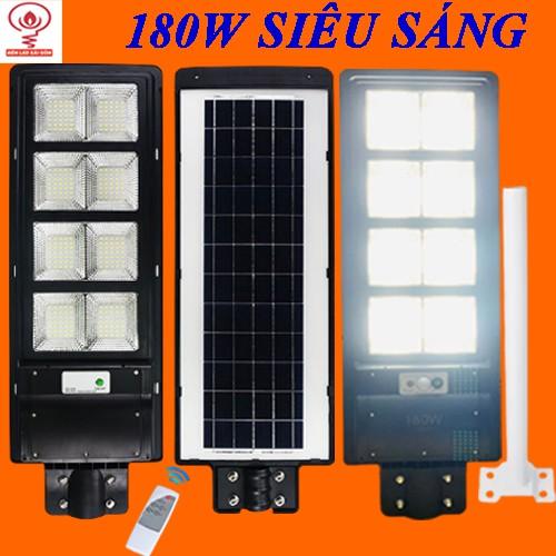 Đèn năng lượng mặt trời 180W có remote sáng liên tục chuyên công trình đèn đường, sân vườn, trụ cổng chống nước IP67