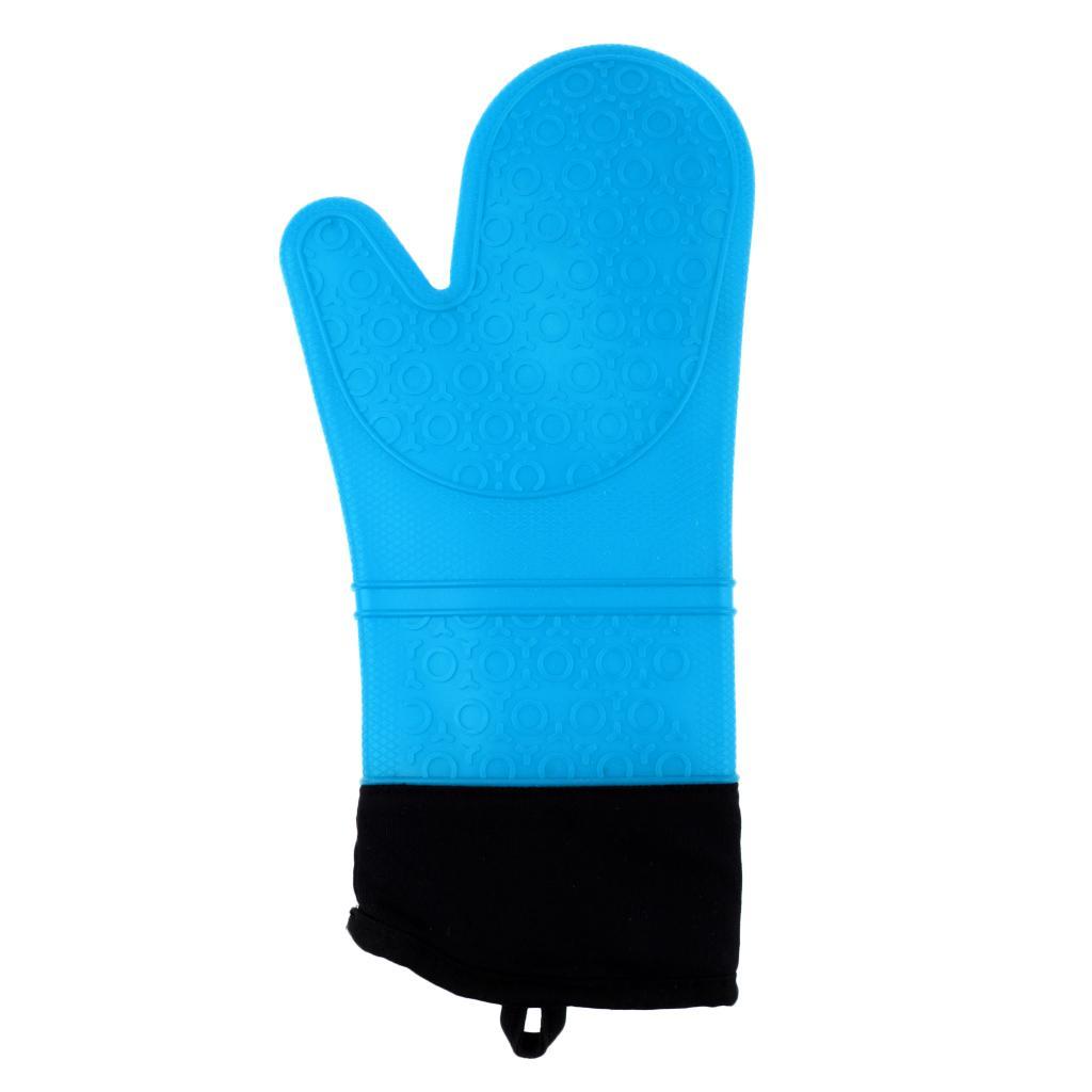 2pcs Heat Resistant Silicone Oven Gloves Baking Cooking BBQ Grilling