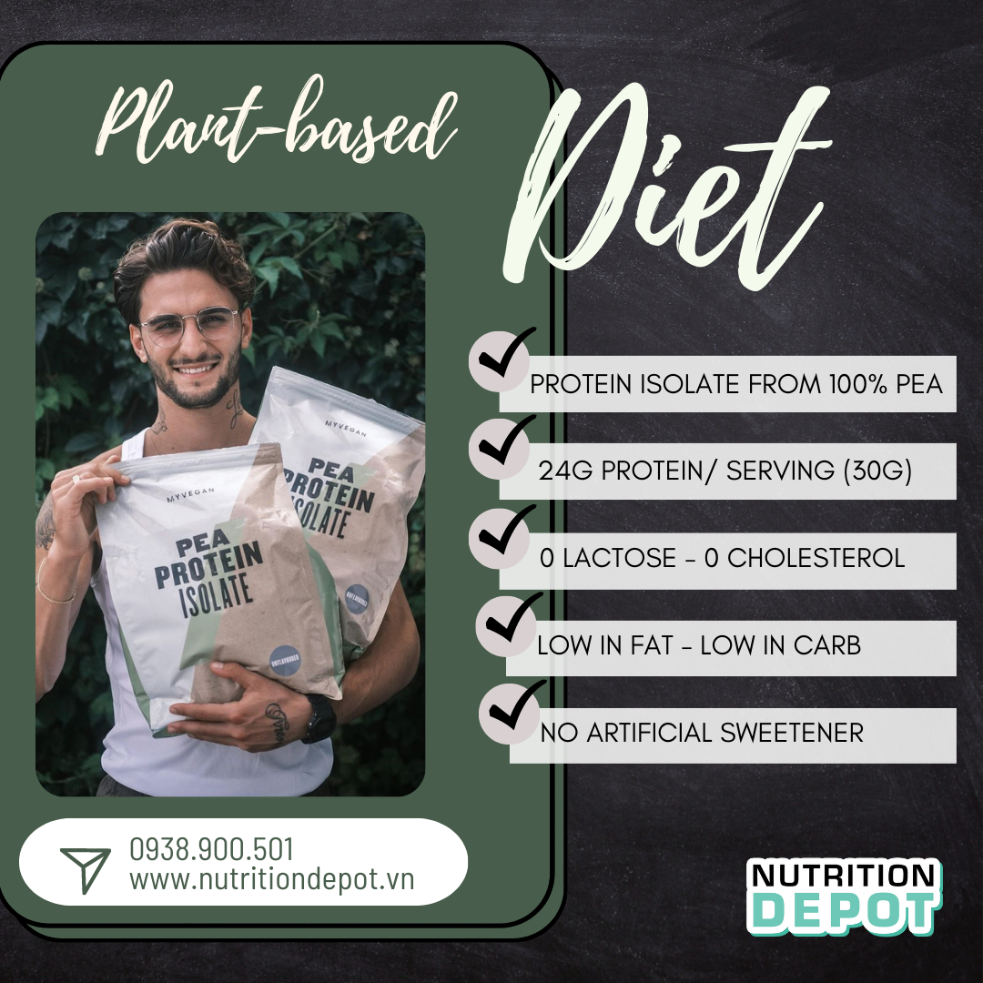 Sữa bổ sung đạm dành cho người ăn chay từ đậu hà lan Pea Protein Isolate Myprotein không mùi 2.5kg - NUTRITIONDEPOT