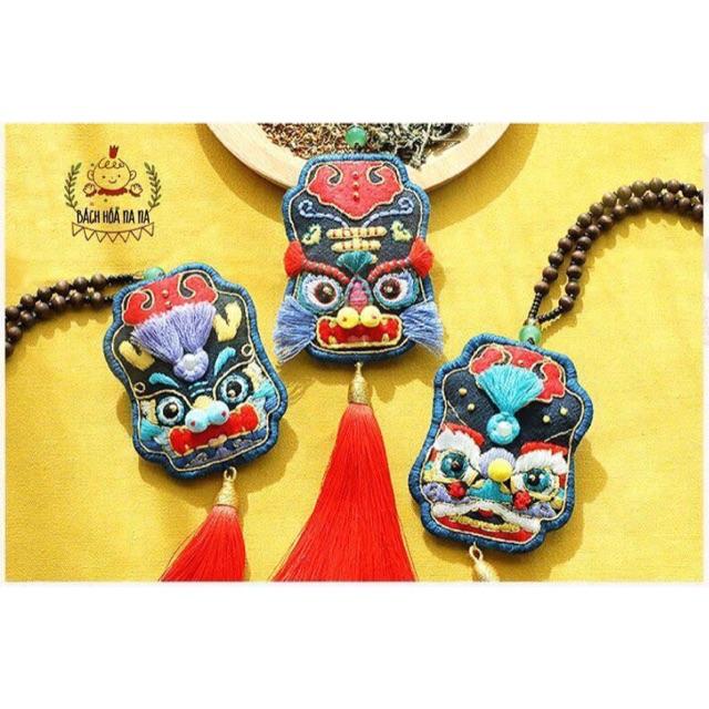 KIT THÊU DIY Tự làm túi Rồng may mắn Thẻ Cầu Bình An Handmade - Nana Shop
