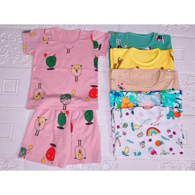 Bộ cotton 4c mẫu hình bé yêu