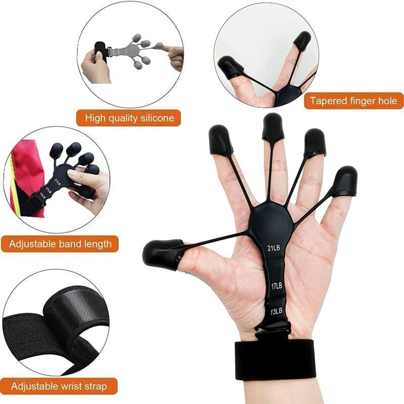 1PCS Silicone nắm chặt tay cầm ngón tay Cánh tay tay cầm tay Huấn luyện tập thể dục Huấn luyện tập thể dục và tập thể dục Tăng cường sức mạnh Color: Grey