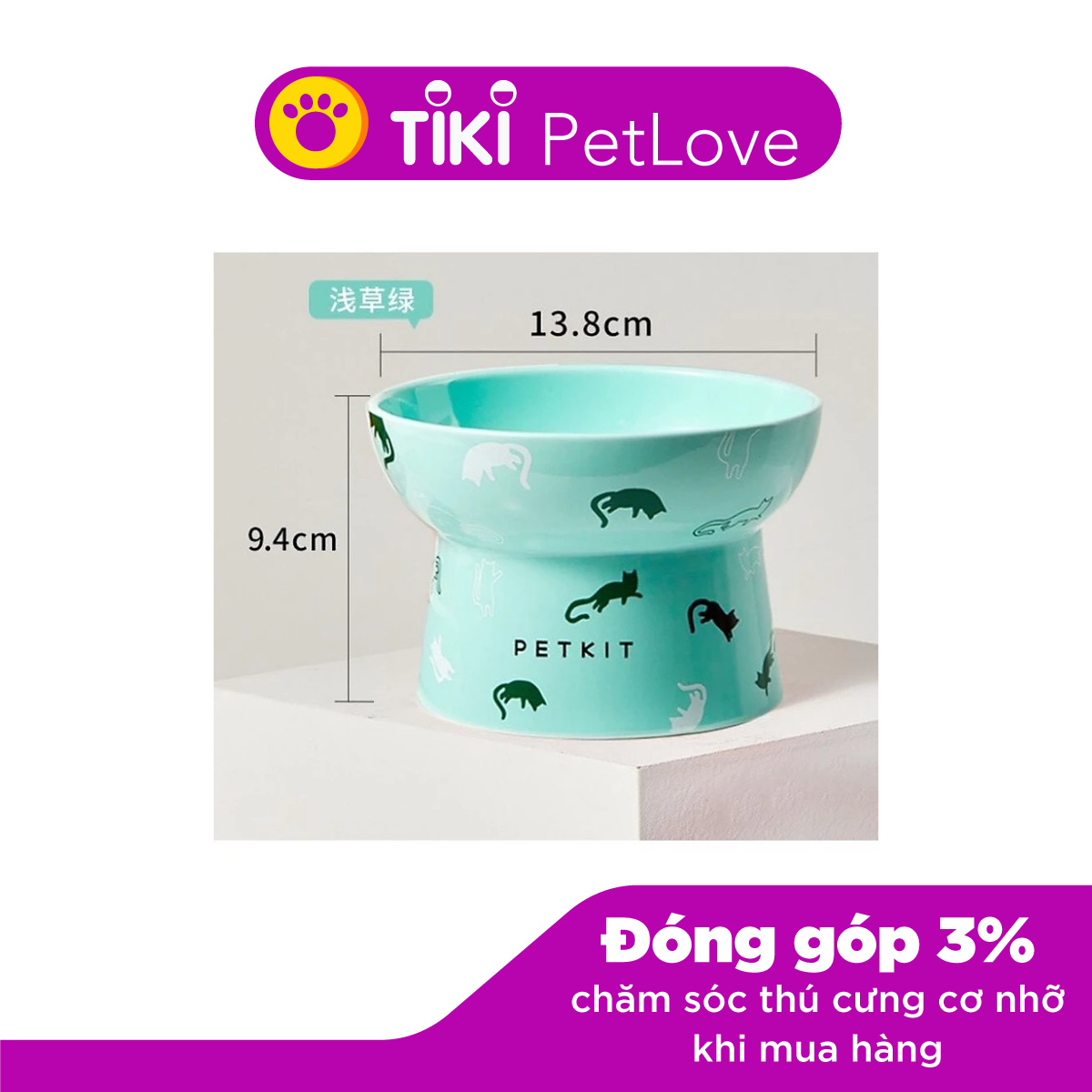 PETKIT Ceramic Elevated - Bát ăn cho chó mèo chống gù sứ Petkit Cera Spot