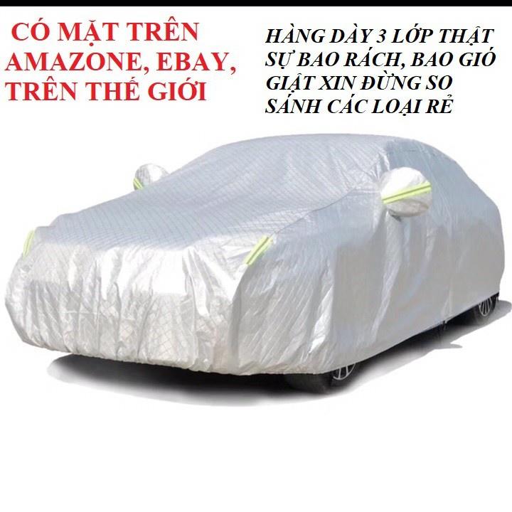 Bạt phủ ô tô, áo trùm xe, bạt che nắng mưa 3 LỚP dùng riêng cho xe Toyota Vios bản G và bản E
