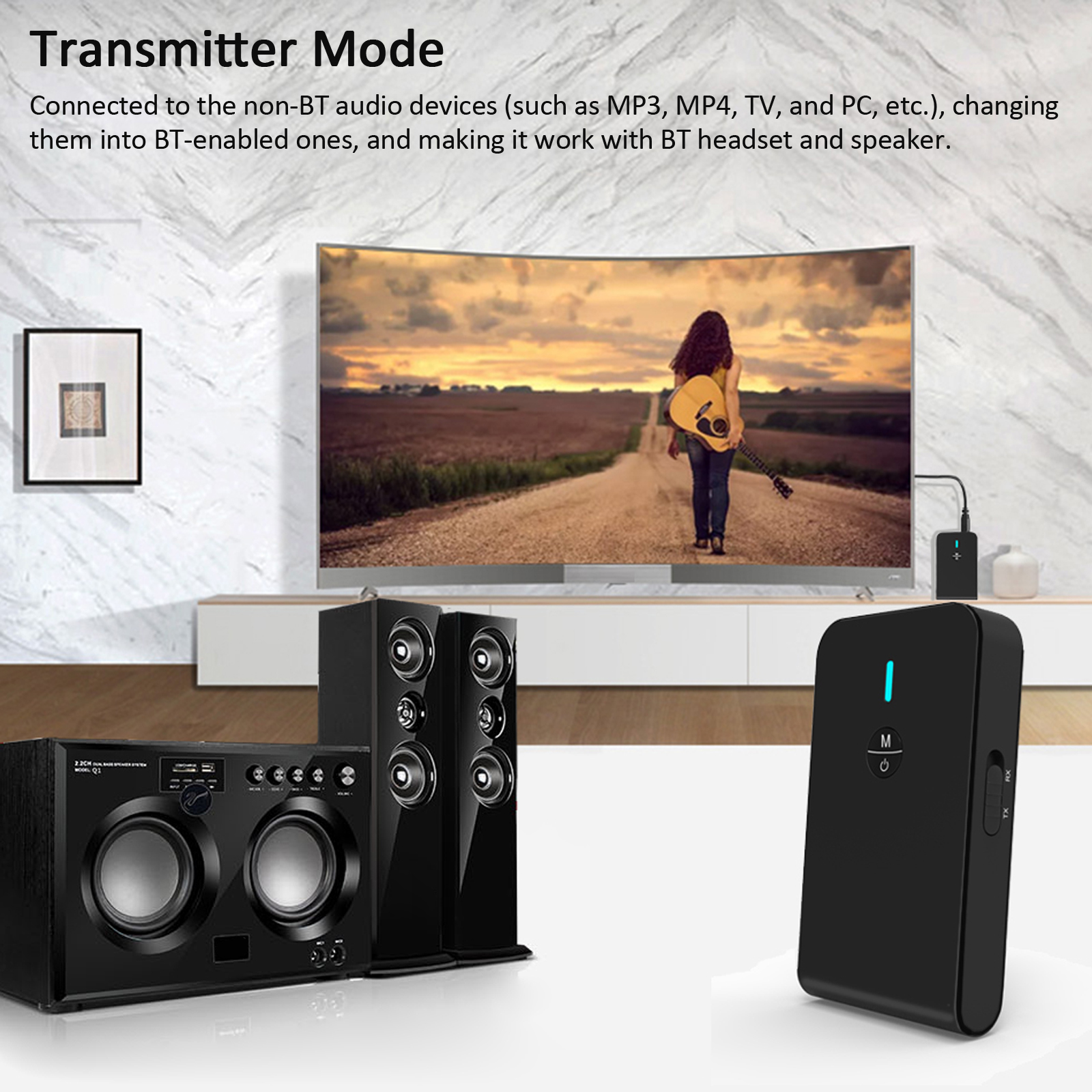 Bộ Chuyển Đổi Âm Thanh Không Dây BT-6 2 Trong 1 Bluetooth 5.0 AUX 3.5mm Cho Máy Phát Trên Ô Tô