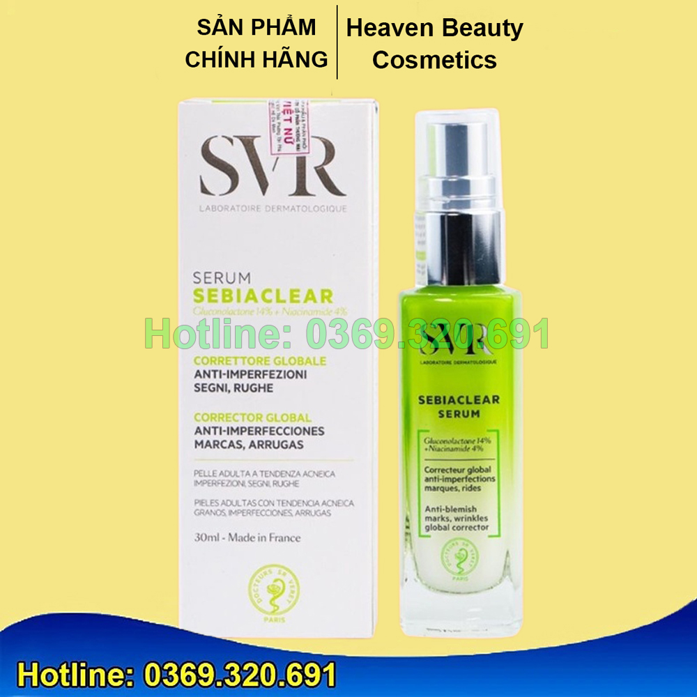 SERUM Giảm Mụn Làm Mờ Thâm Sạm Và Mềm Mịn Da SVR Sebiaclear Serum 30ml