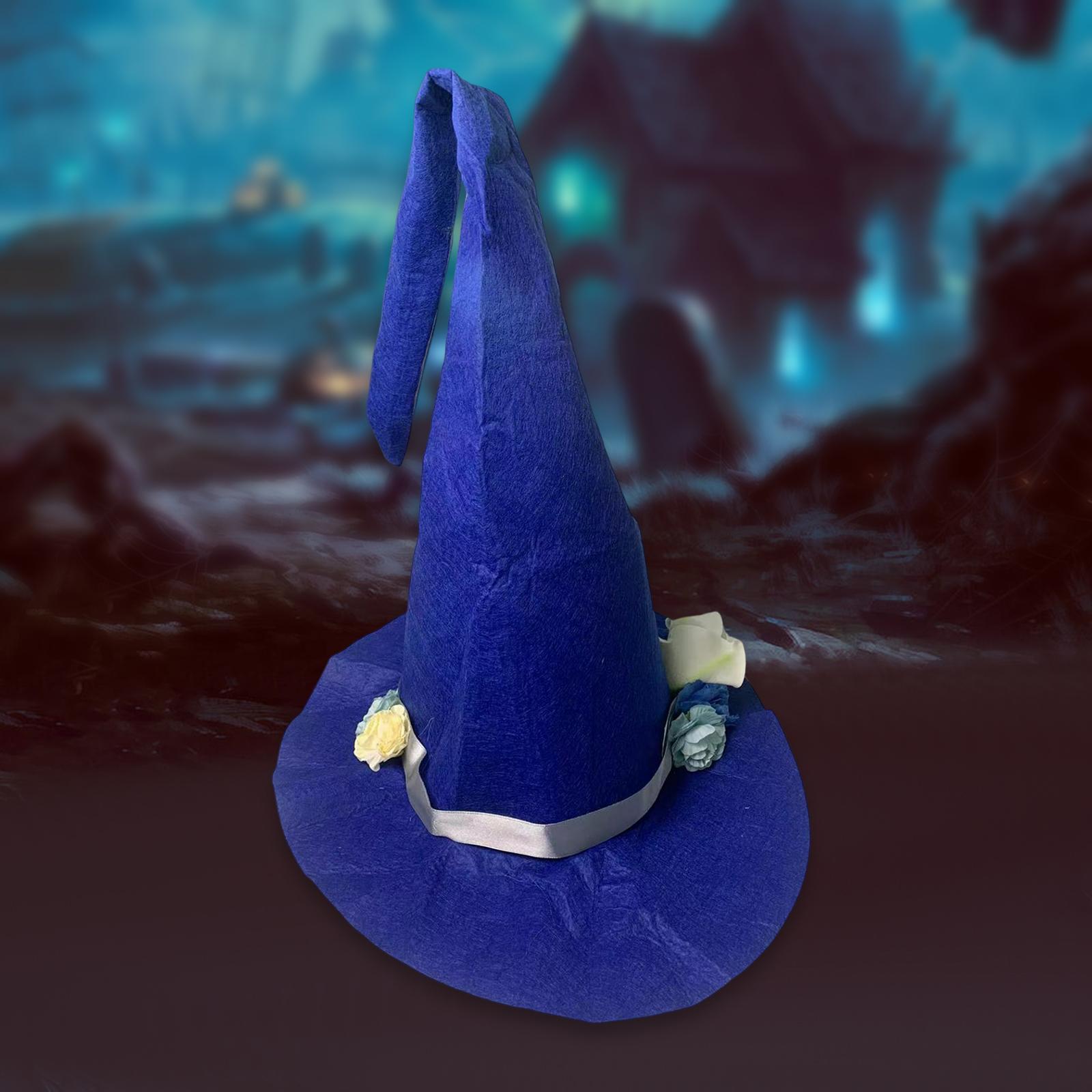 Halloween Felt Witch Hats Cosplay for Carnival Masquerade Clothing Props blue