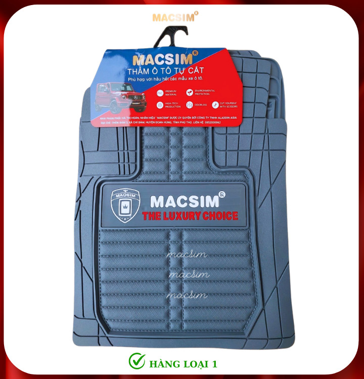 Thảm lót sàn ô tô phổ quát Macsim màu xanh xám
