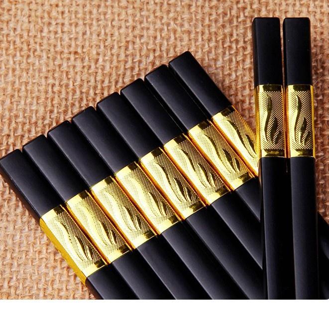 Bộ 10 đôi đũa mạ vàng cao cấp, chống mốc, an toàn sức khỏe