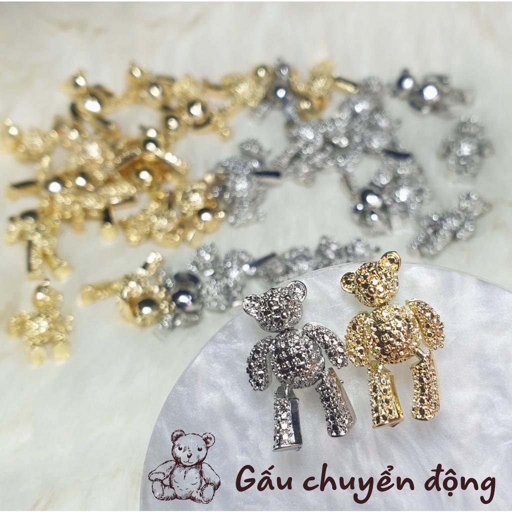 Charm Gấu Chuyển Động Đính Móng