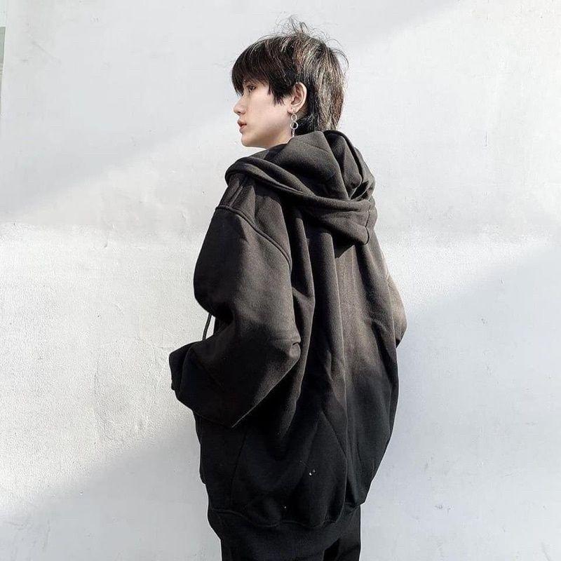 Áo Khoác Nỉ Trơn Unisex, Hoodie Nỉ Khóa Kéo Túi Bụng