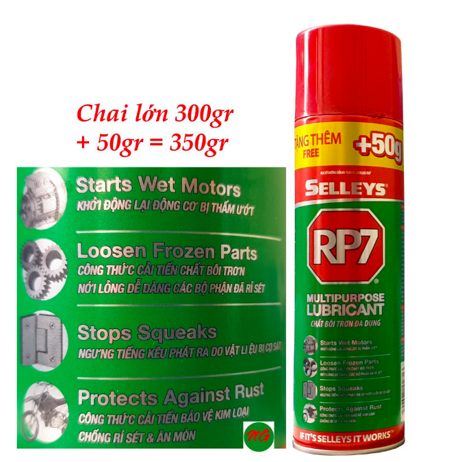 Xịt tẩy rỉ sét, bình xịt tẩy rỉ sét bôi trơn RP7 - Dung tích 350g - Dầu chống rỉ sét và bôi trơn ô tô Selleys RP7.