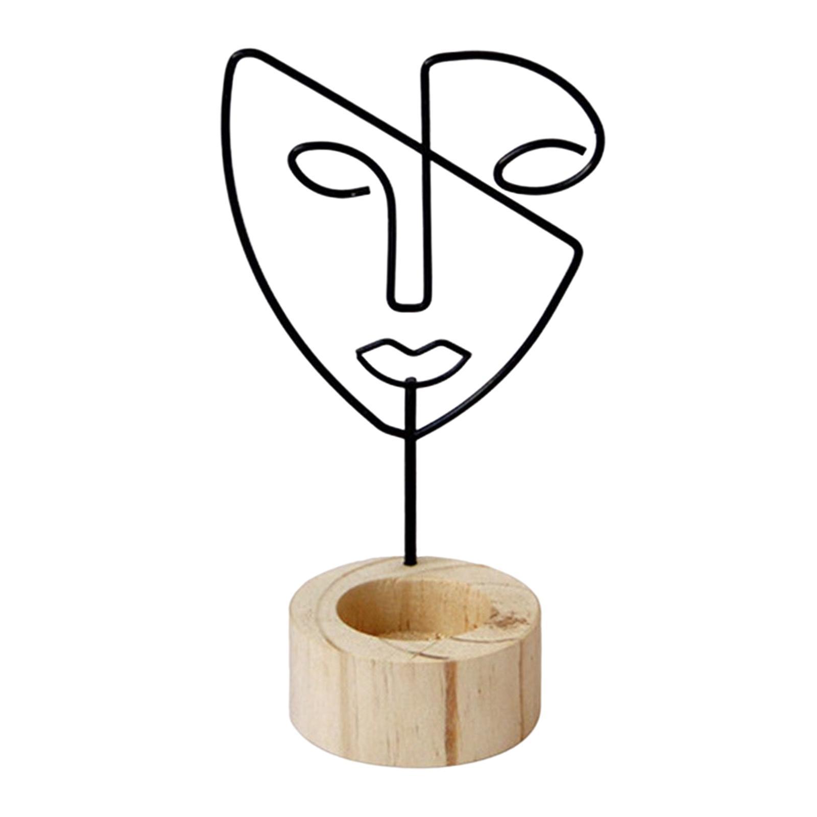 Candlestick Holders Abstract Face Statue Figurines Tealight Candleholder