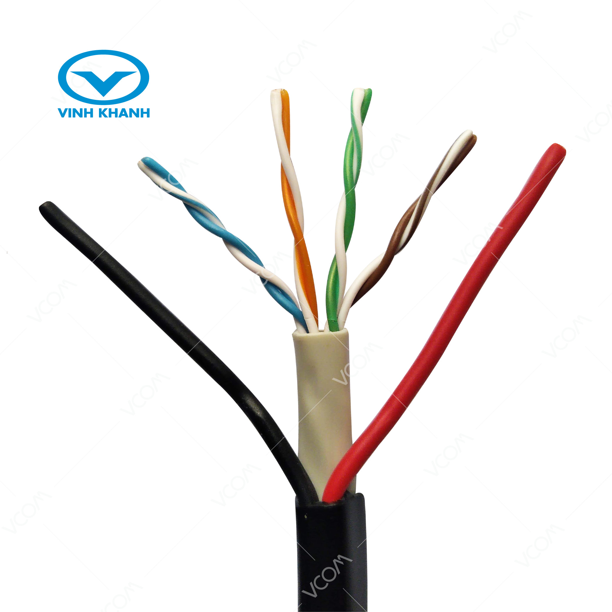 Cáp mạng CAT5 liên nguồn PE- cuộn 305M. VCOM. Hàng chính hãng