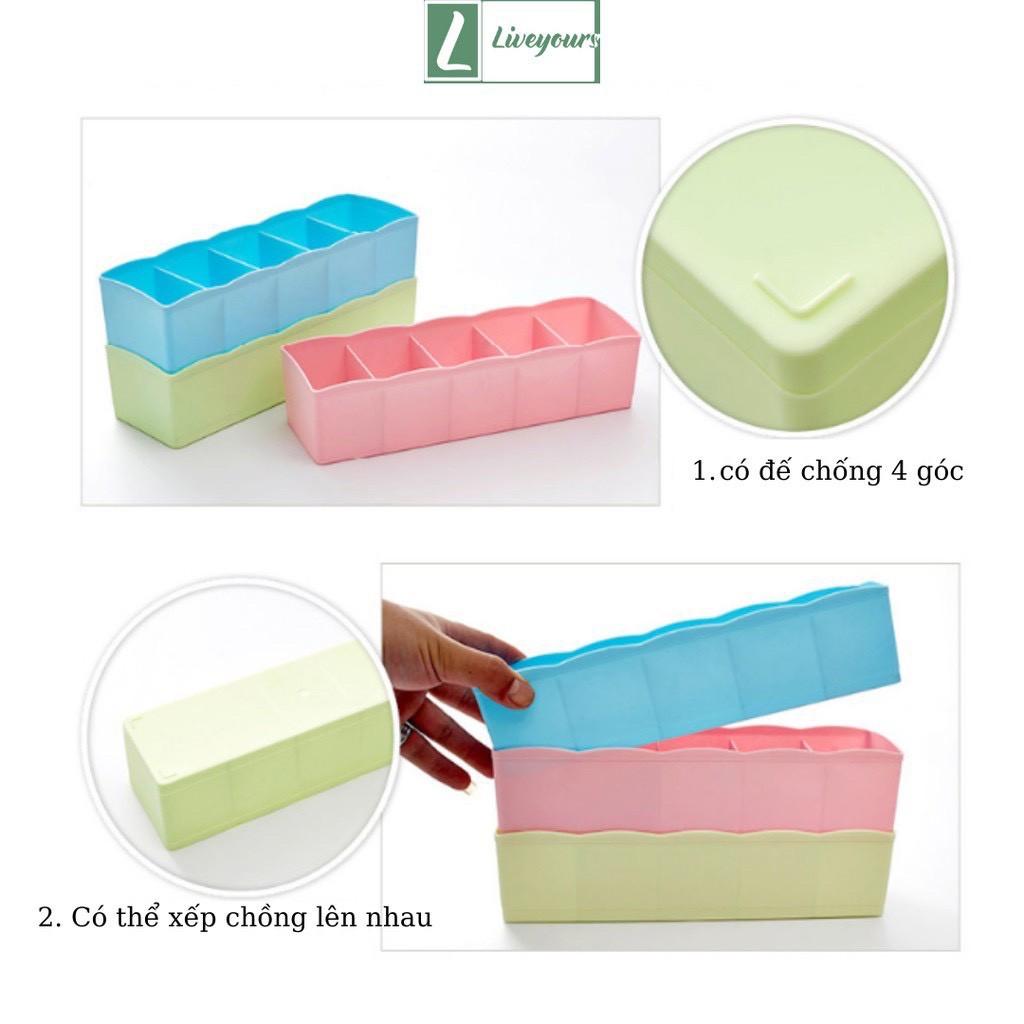 BÁN SỈ Hộp Đựng Đồ Lót, Khay Nhựa 5 Ngăn Đựng Đồ Lót, Tất, Vớ Tiện Dụng 88102 Shop Giang Phạm