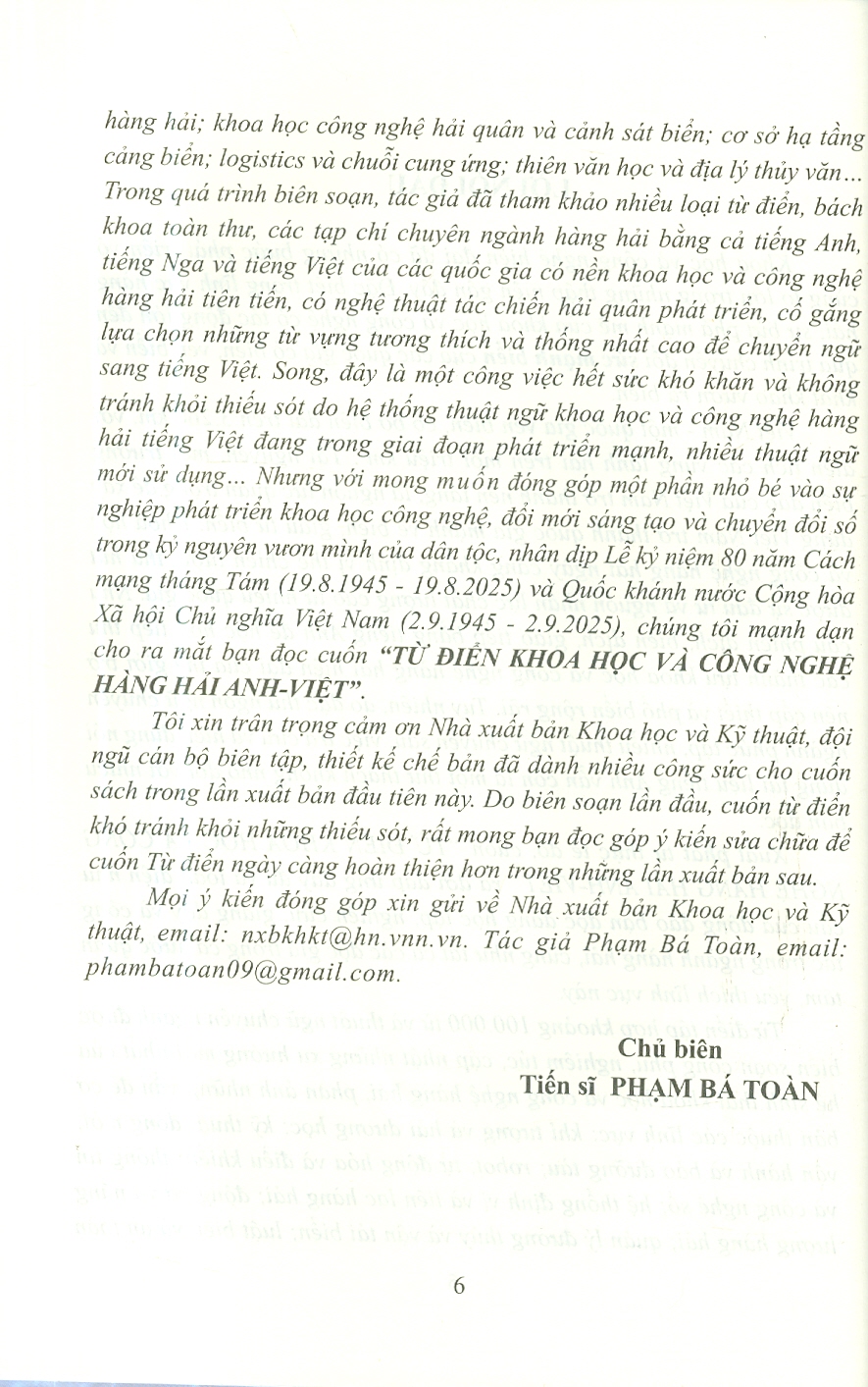 TỪ ĐIỂN KHOA HỌC VÀ CÔNG NGHỆ HÀNG HẢI ANH - VIỆT - ảnh 6