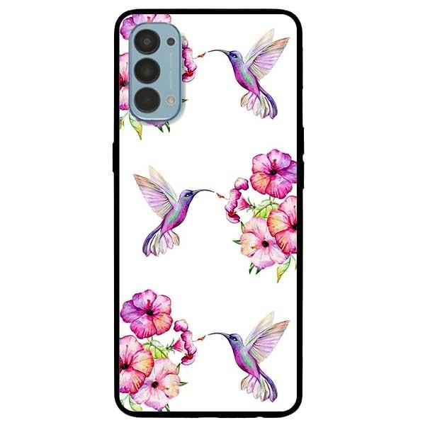Ốp lưng dành cho Oppo Reno 3 / A91 - Reno 3 Pro - Reno 4 - Reno 4 Pro mẫu Hoa Và Chim Hồng
