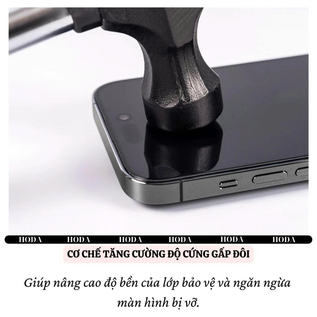 Kính Cường Lực HODA 0.33mm Cho iPhone 16 / 15 / 14 / 13 / 12 Series (Pro / Pro Max / Plus / 16E) – Độ Trong 4K, Full Màn - Hàng nhập khẩu